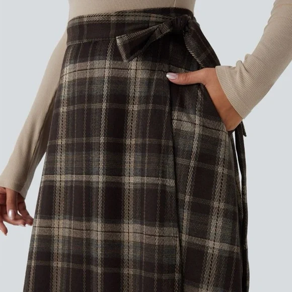 Halara Nordin Pleated A-Line Wrap Skirt - Picture 3 of 10